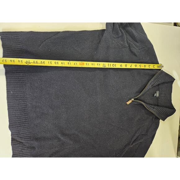 J Crew Pullover Sweater Men's Size XL Navy 100% Lambs Wool 1/4 Zip Long Sleeve - Picture 4 of 6